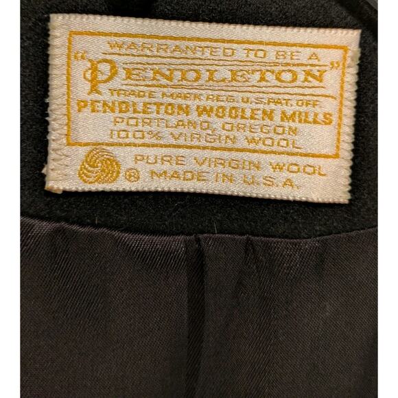 Vintage Pendleton Wool Blazer Women’s Size 12 Black USA Made 1980s Career Jacket - Picture 3 of 8